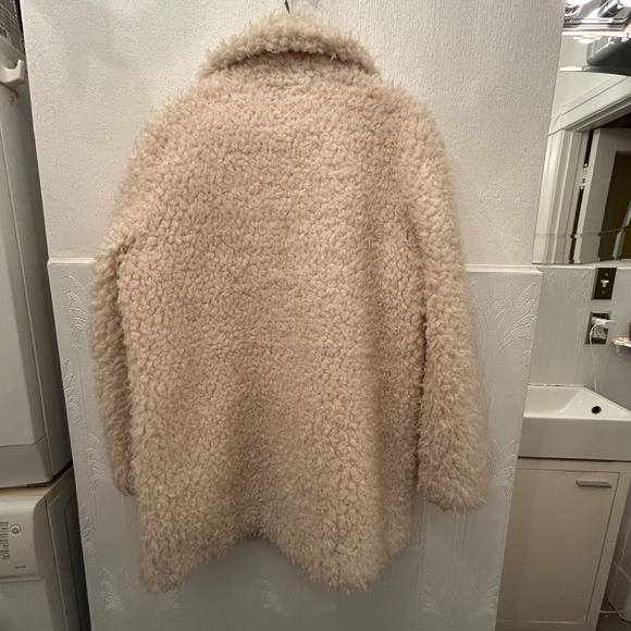 Pepe Jeans White Teddy Coat with silk lining size XL - Picture 7 of 7